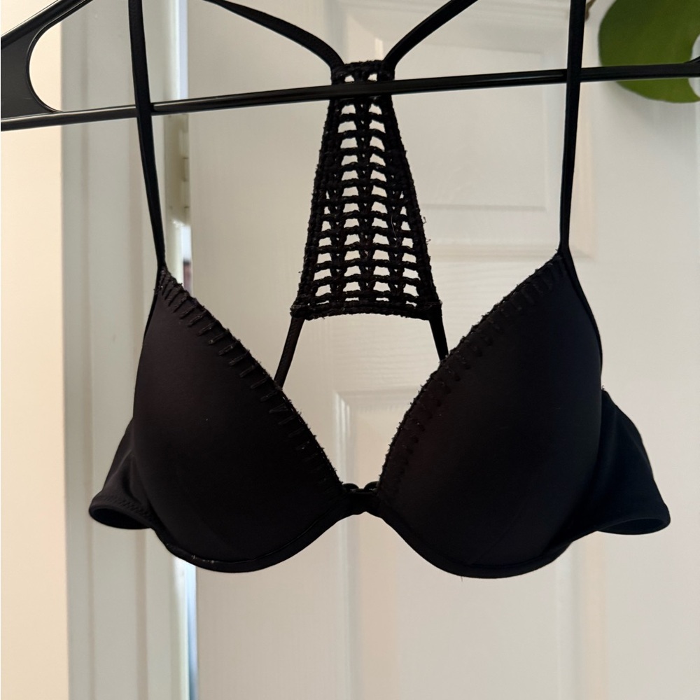 Victoria's Secret Black bikini top with Molded Cups